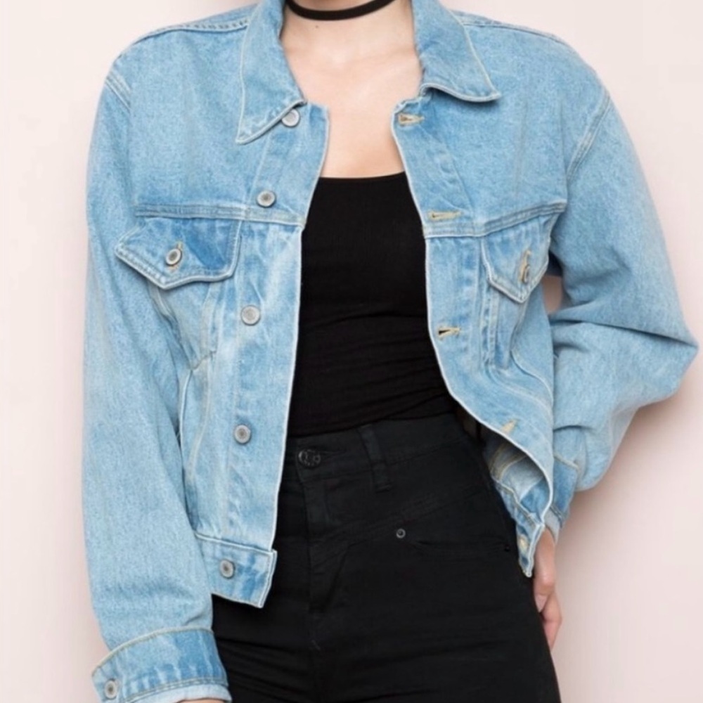 Brandy Melville Jacket Womens One Size Blue Jean John Galt Denim Light Wash